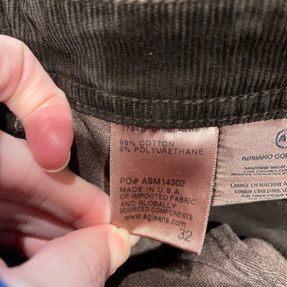 NWOT AG-ED Denim Men's 32x33.5 The Everett Slim Straight Pant Brown Corduroy - Picture 3 of 9